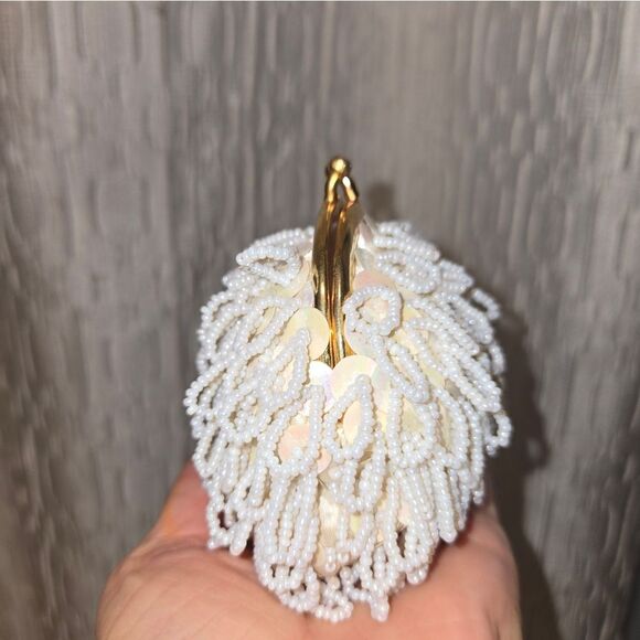 Beaded Evening Purse/coin Bag Evening Round Beaded, Sequins, Rhineston Vtg - Picture 8 of 16